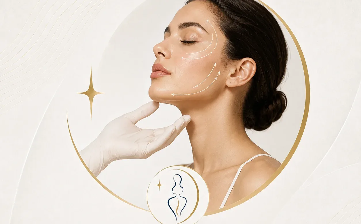 Tracé pré-opératoire du visage avant chirurgie esthétique à la Clinic Nobel